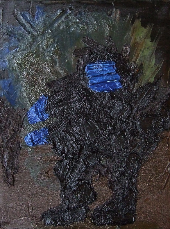 Matthias Haase, Malerei, Im Sumpf (Van Dyck Braun und schwarz)
