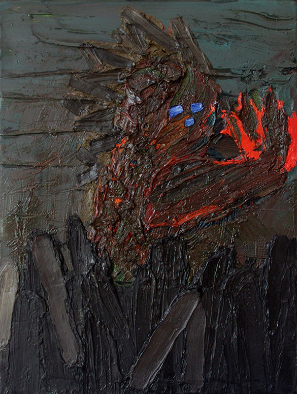 Matthias Haase, Malerei, Hooligan - Figur mit Flamme